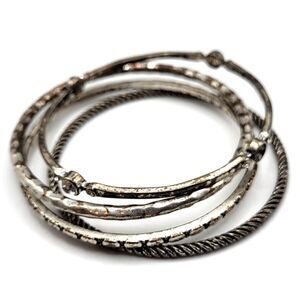 Vintage Lot of 4 Aged Worn Bangle Bracelets